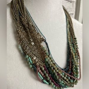 Stella & Dot Multi-Layer Beaded Necklace. Multi Color, Style any season.